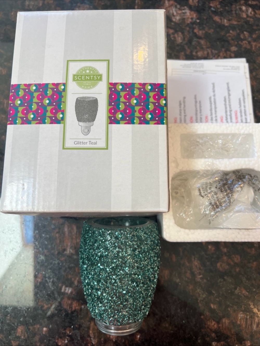 Scentsy Glitter Teal mini plug in warmer